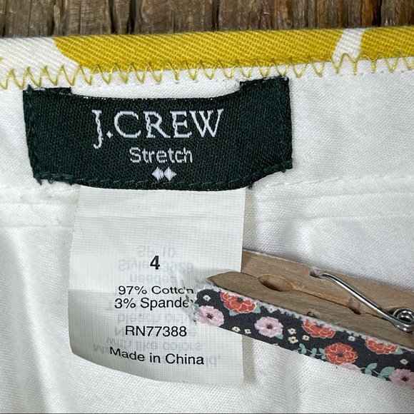 J. Crew Chartreuse Floral Mini Skirt Size 4 - Picture 6 of 8